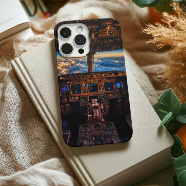 personalised Aeroplane Cockpit Dashboard  sunset  iPhone Case (Creator Uploaded)