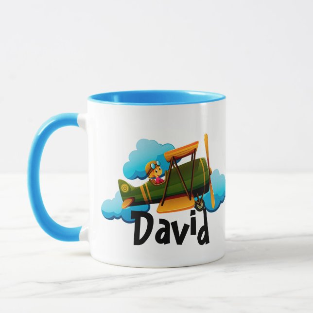 Personalised aeroplane coffee mug (Left)