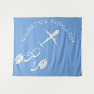 Personalised Aeroplane on Blue Backdrop Tapestry