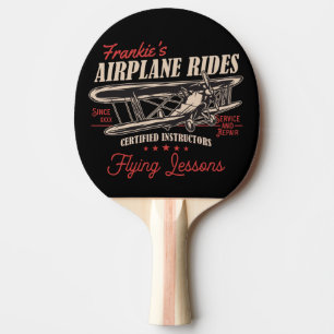 Personalised Aeroplane Rides Retro Flying Lessons Ping Pong Paddle