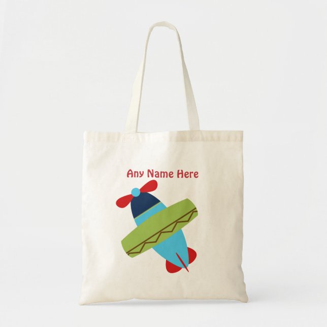 Personalised Aeroplane Tote Bag (Front)