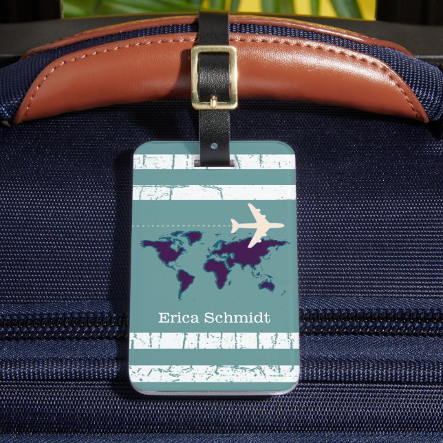 Personalised aeroplane travel luggage tag (Front Insitu 2)