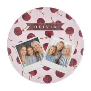 Personalised Aesthetic Cherry Pattern Name Gift Cutting Board