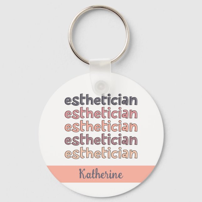 Personalised Aesthetician Cosmetologist Beautician Key Ring (Front)