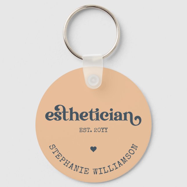 Personalised Aesthetician Cosmetologist Beautician Key Ring (Front)
