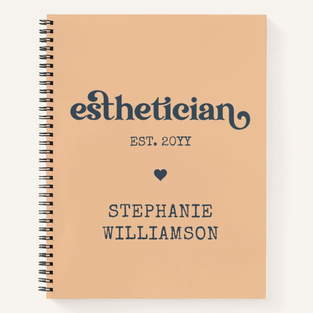 Personalised Aesthetician Cosmetologist Beautician Notebook (Front)