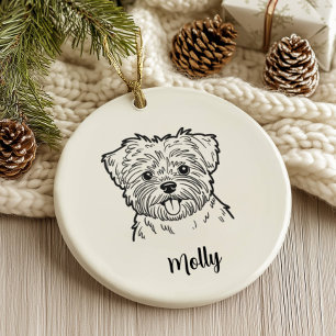 Personalised Affenpinscher Dog Christmas Ceramic Tree Decoration