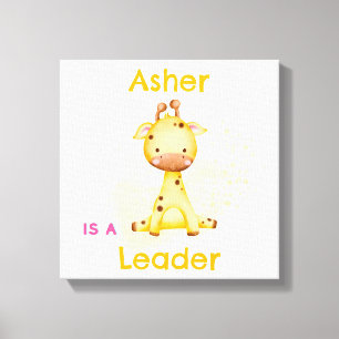 Personalised Affirmation Nursery Deco   Giraffe Canvas Print
