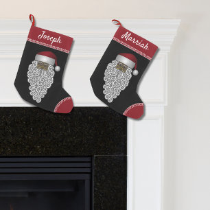 Personalised African American Black Santa  Small Christmas Stocking