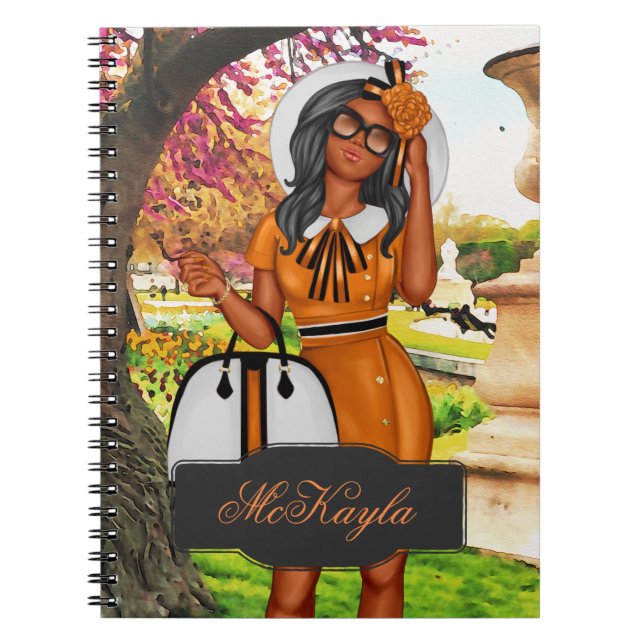 Personalised African-American CEO Boss Woman Noteb Notebook (Front)