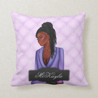 Personalised African-American CEO Boss Woman Throw Cushion