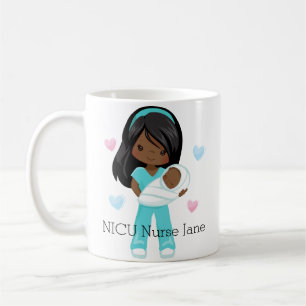 Personalised African American NICU Nurse with Baby Coffee Mug