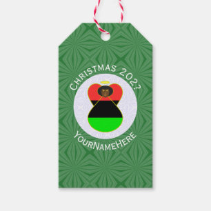 Personalised African Diaspora Angel Christmas Flag Gift Tags