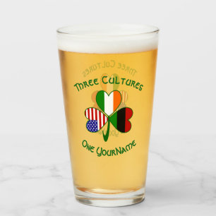 Personalised African Diaspora Shamrock Drinking Glass