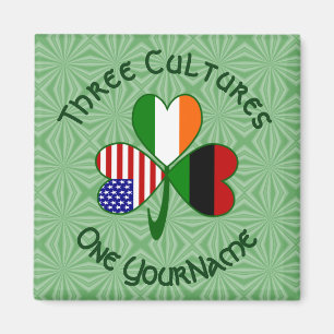 Personalised African Diaspora Shamrock  Magnet