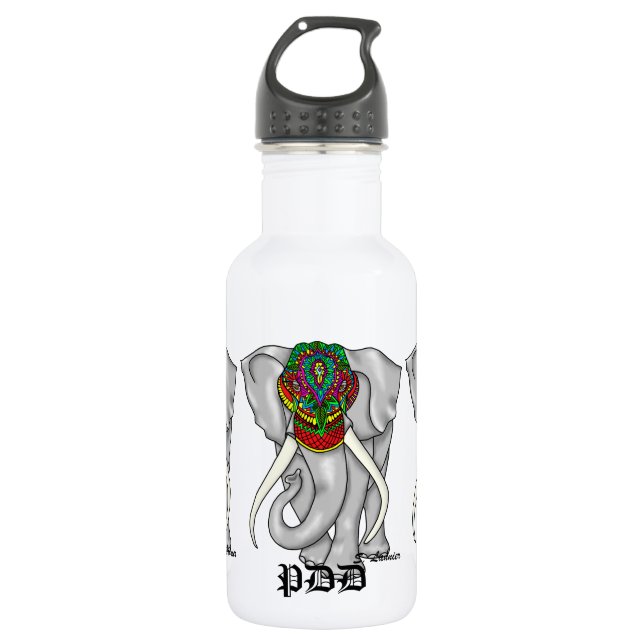 Personalised African Elephant Wildlife  532 Ml Water Bottle (Front)