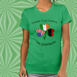 Personalised African Ireland USA Shamrock Women's T-Shirt