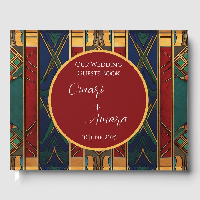 Personalised Afrocentric Wedding Guests Book (Front)