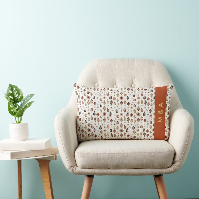 Personalised Afrohemian Earth & Sun Lumbar Pillow (Chair)