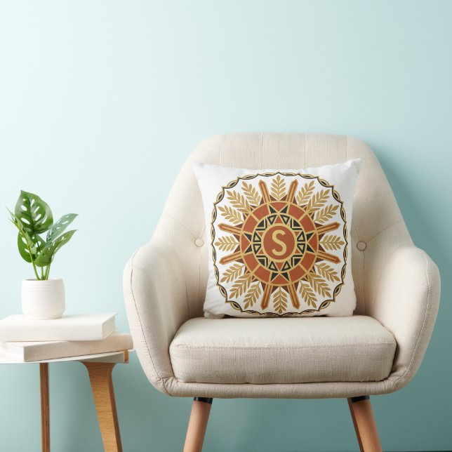 Personalised Afrohemian Ornate Shield Pillow (Chair)