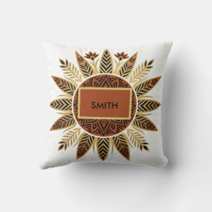 Personalised Afrohemian Sunburst Mandala Pillow