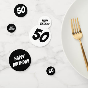 Personalised Age - Black and White Birthday Confetti