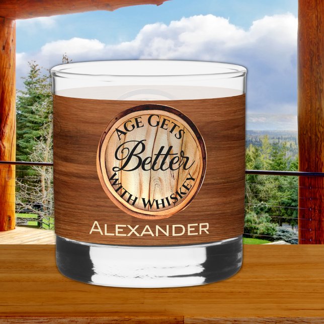 Personalised Age Gets Better With Whiskey Birthday Whiskey Glass (Creator Uploaded)