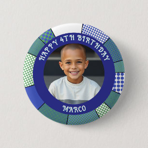 Personalised Age, Name and Photo Birthday  6 Cm Round Badge