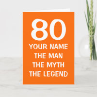 Personalised age specific Birthday card for men