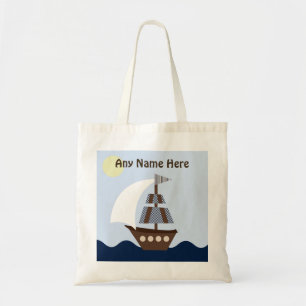 Personalised Ahoy Mate/Nautical/Sailboat Tote Bag