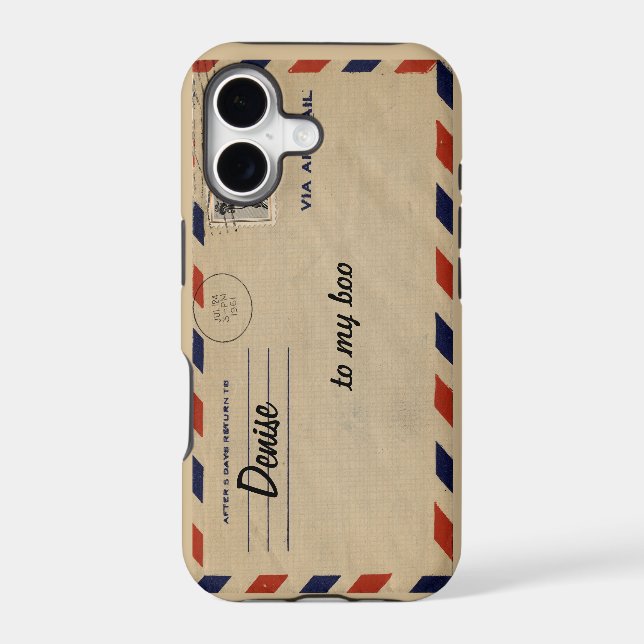 personalised air mail envelope iphone case (Back)