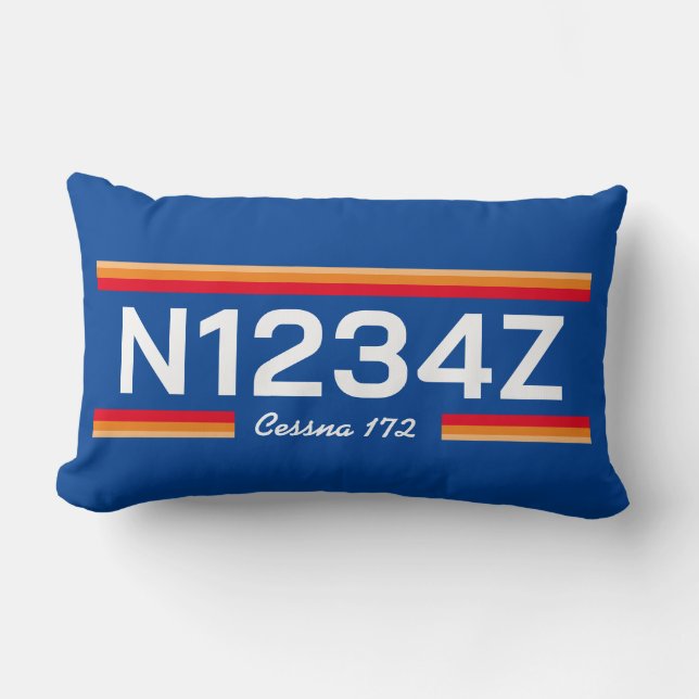 Personalised Aircraft Number Lumbar Cushion (Front)