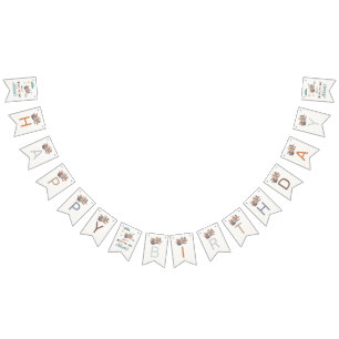 Personalised Airplane Happy Birthday Bunting