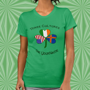 Personalised Åland Ireland USA Shamrock Women's T-Shirt