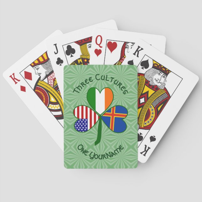 Personalised Åland Islands Shamrock  Playing Cards (Back)