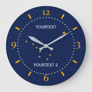 Personalised Alaska State Flag Design on a Large Clock