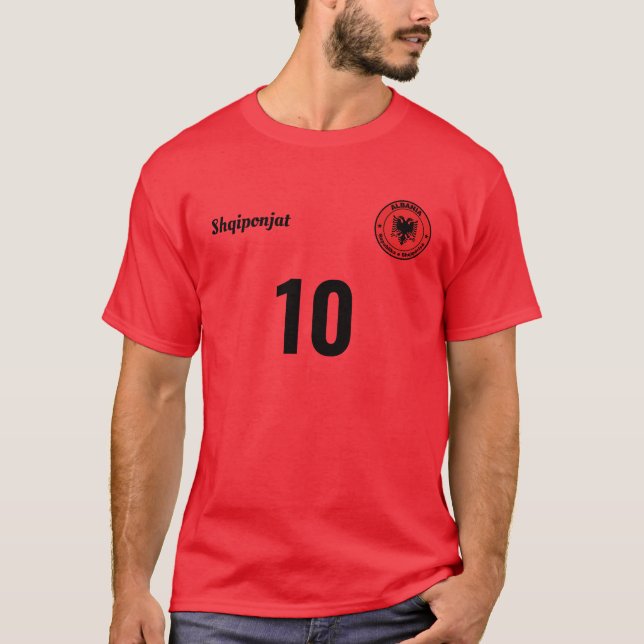 Personalised Albania National Team Jersey T-Shirt (Front)