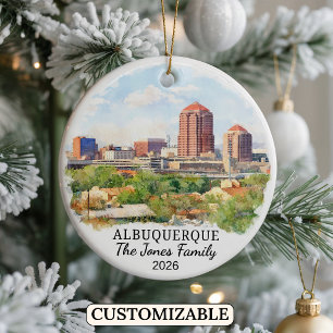 Personalised Albuquerque, Custom New Mexico Ceramic Tree Decoration