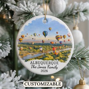 Personalised Albuquerque, Custom New Mexico Ceramic Tree Decoration