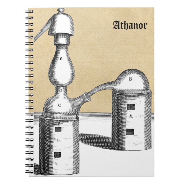Personalised Alchemy Furnace and Alembic Flask Spiral Notebook (Front)
