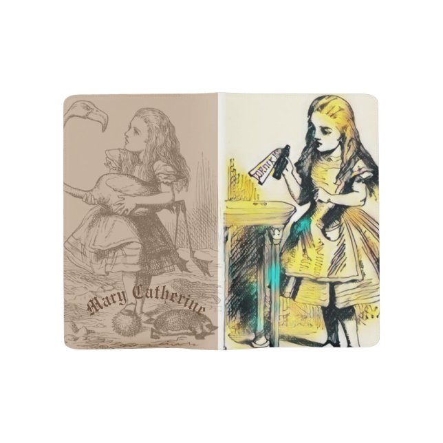 Personalised Alice's Adventures in Wonderland Large Moleskine Notebook (Opened)