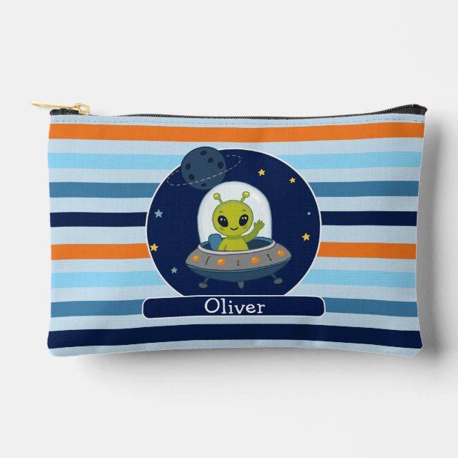 Personalised Alien Ufo Pencil Case for Kids Accessory Pouch (Front)