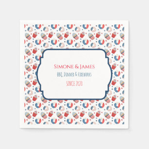 Personalised All American BBQ July 4th Party Napkin