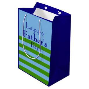Personalised All-Occasion Spring Green and Blue Medium Gift Bag