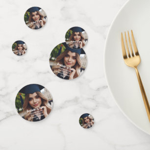 Personalised All Over Graduation Photo Name, Class Confetti