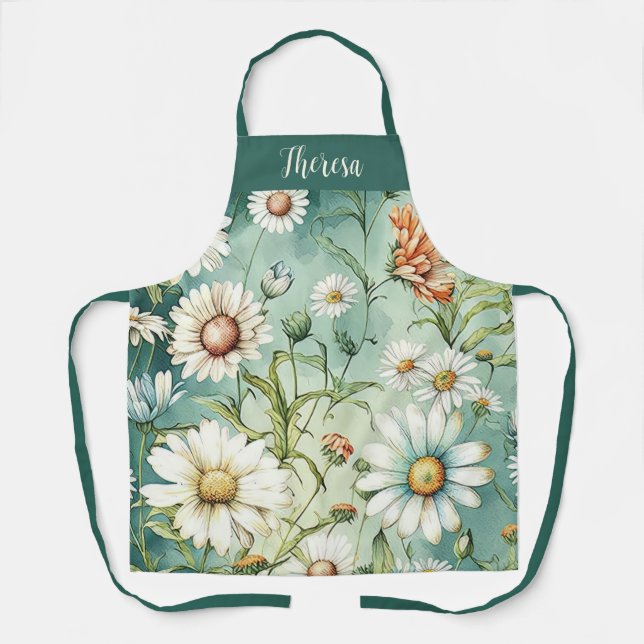 Personalised All-Over Print Apron, Daisy Apron, Apron (Front)