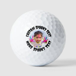 Personalised All Spooky Font Fun Photo Golf Balls