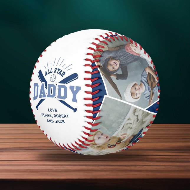Personalised “All Star Daddy” Blue Baseball (Creator Uploaded)