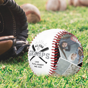 Personalised “All Star Gramps” Black White Baseball