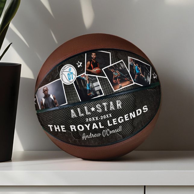 Personalised All-Star Photo Collage Keepsake Gift  Basketball (Personalized All-Star Photo Collage Keepsake Gift Basketball)